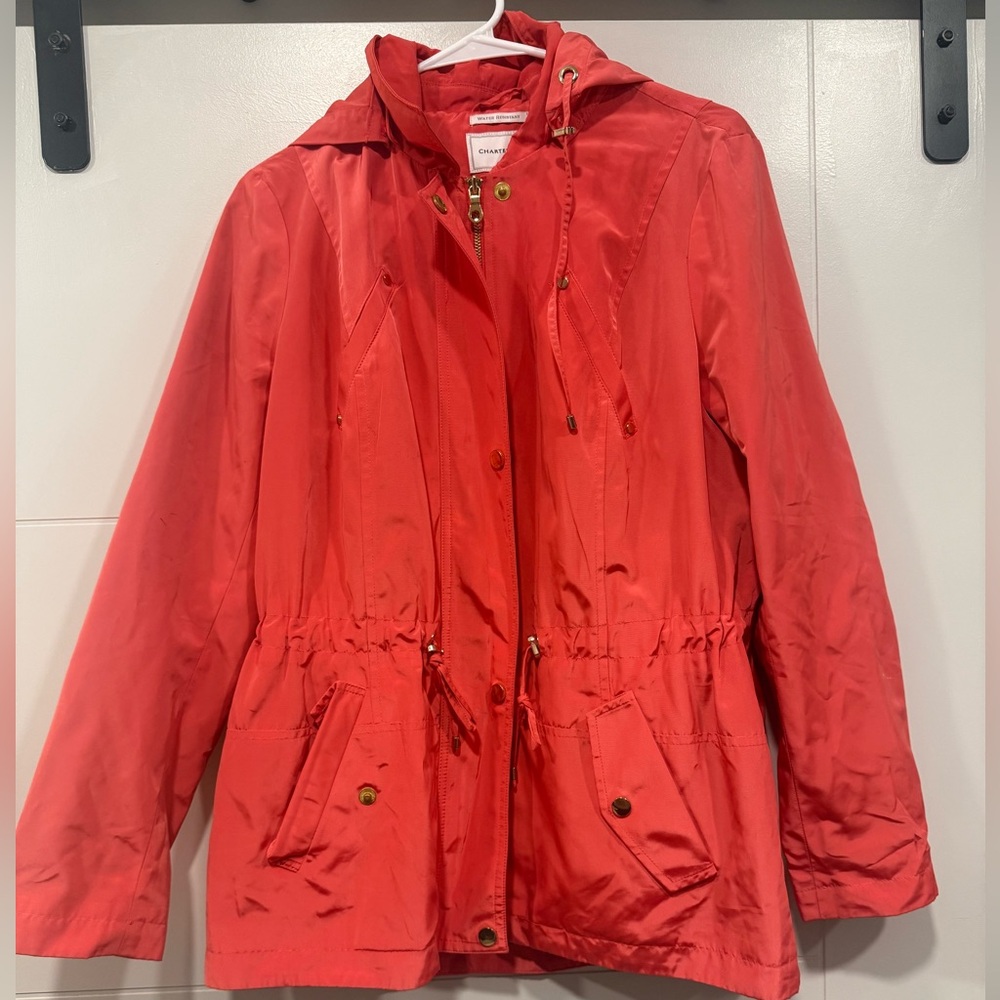 Charter Club Vibrant Red Utility Rain Jacket